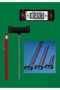 Elektronische digitale thermometer, multi, -50...+200:0,1°C, roestvaststalen insteekvoeler...